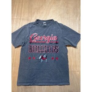 Gameday Couture Georgia Bulldogs Mens Gray Acid Wash Graphic T-Shirt Size M